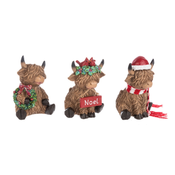 Holiday Hyland Cow Figurine assorted styles sold separately