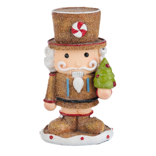 Gingerbread Nutcracker w/ Tree Polyresin Figurine