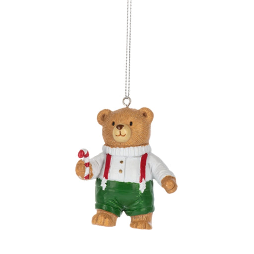 Christmas Bear w/ Candy Cane Ornament