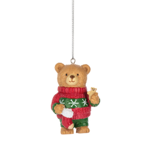 Christmas Bear w/ Stocking Ornament