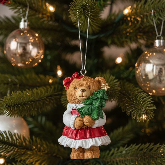 Christmas Bear w/ Tree Ornament