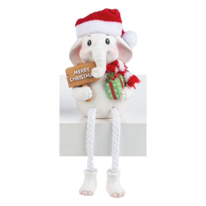 White Elephant Merry Christmas Shelf Sitter