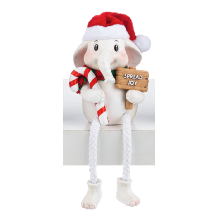 White Elephant Spread Joy Shelf Sitter