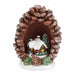 Panoramic Pinecone Snowy Cabin Figurine