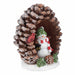 Panoramic Pinecone Snowman Lantern Figurine