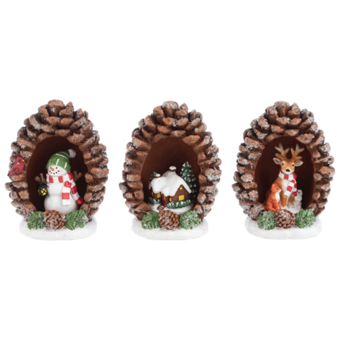 Panoramic Pinecone Figurine - assorted styles sold separately