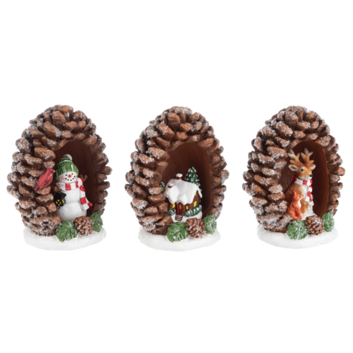 Panoramic Pinecone Figurine - assorted styles sold separately