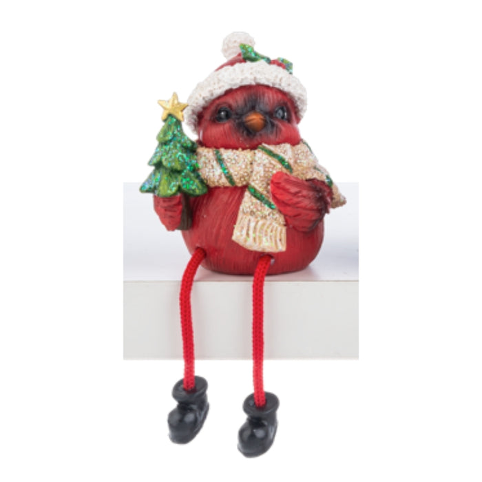 Santa Cardinal Tree Shelf Sitter