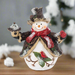 Woodland Snowman with Cardinals Figurine