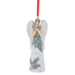 Angel Holding Cardinal Glitter Ornament