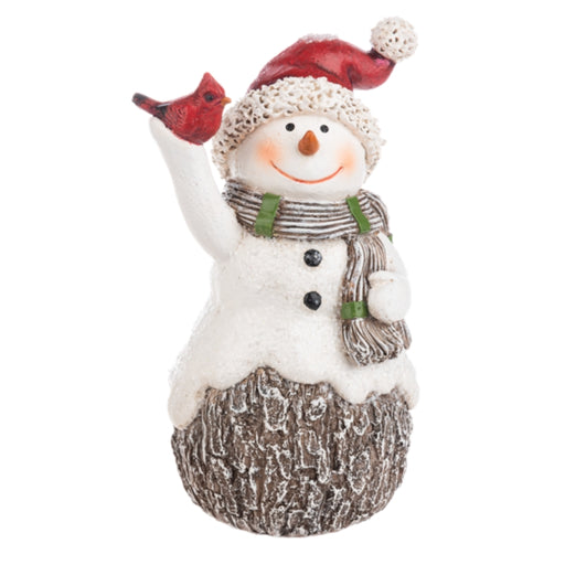 Woody Snowman Santa Hat Polyresin Figurine