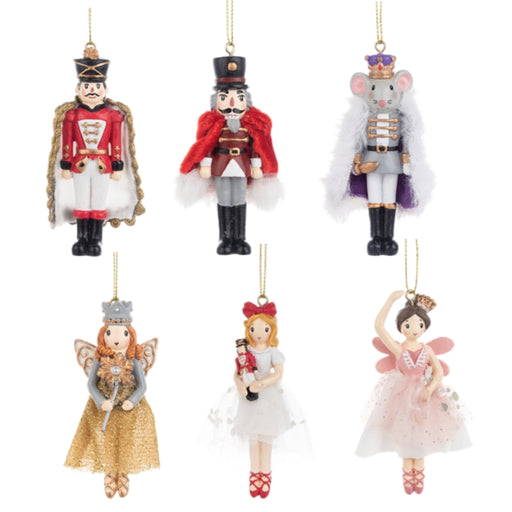 Set of Nutcracker-themed Christmas ornaments all sold separately