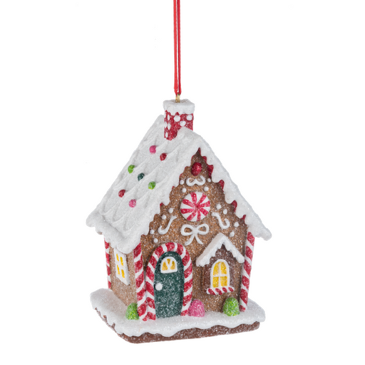 White Roof Gingerbread House Ornament