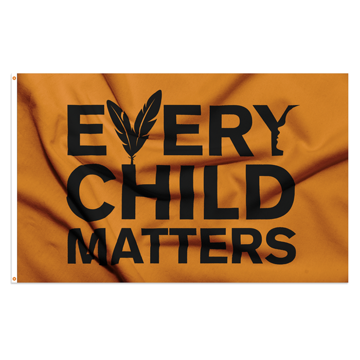 *Pre-Order* Every Child Matters Black Letters Polyester Flag - Made in USA