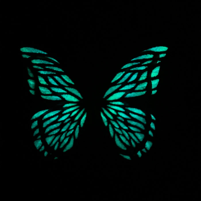 Iridescent Morpho Glow in the Dark Paper Butterfly Magnet