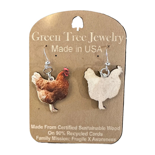 Chicken Wood Earrings