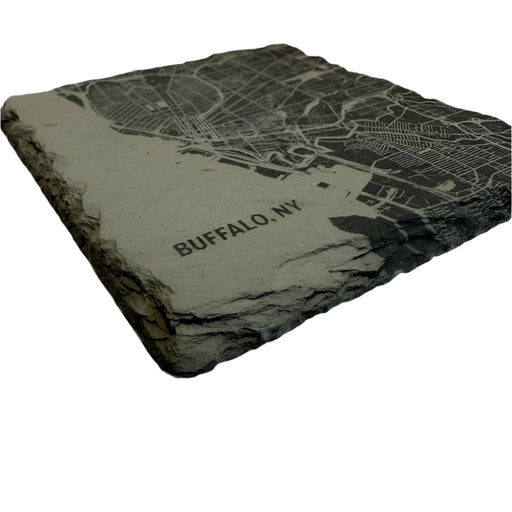 Buffalo, NY Map Square Slate Coaster