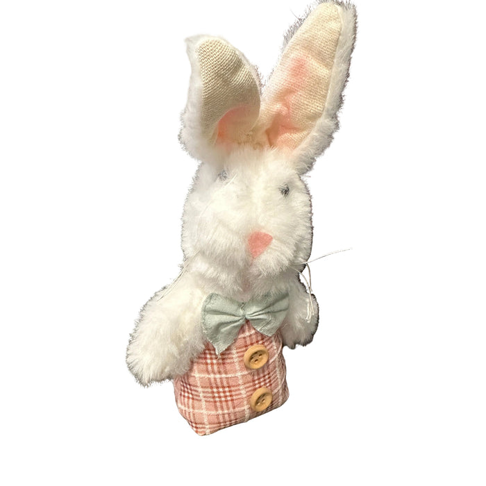 Pink Plaid Bunny Plush Ornament