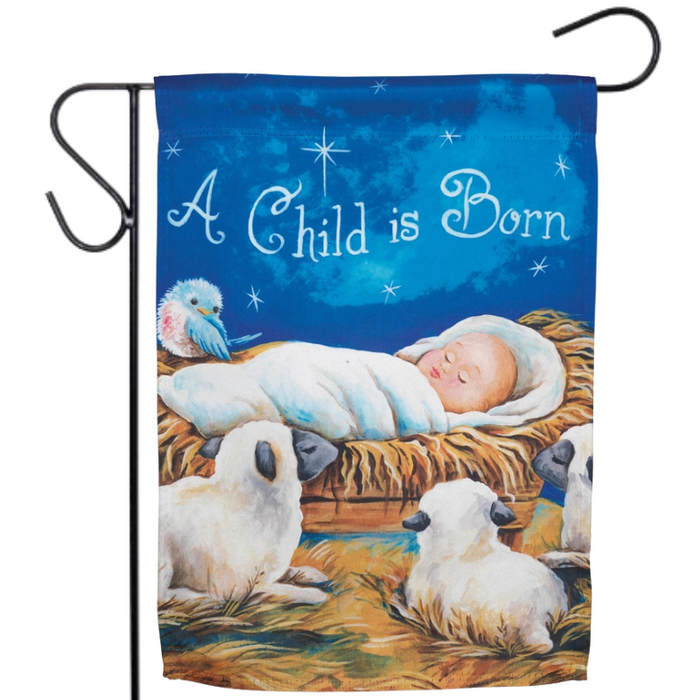 A Child is Born Garden Flag