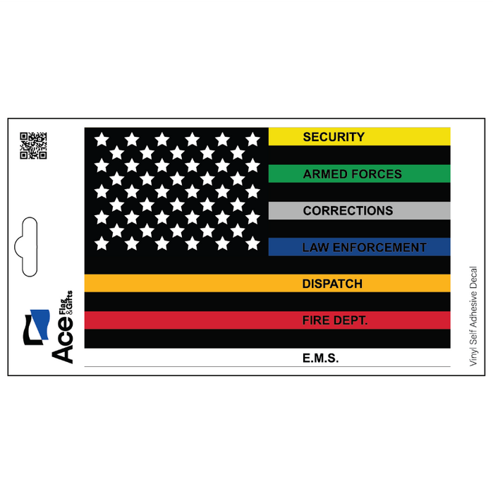 First Responders Flag List Decal - Made in USA