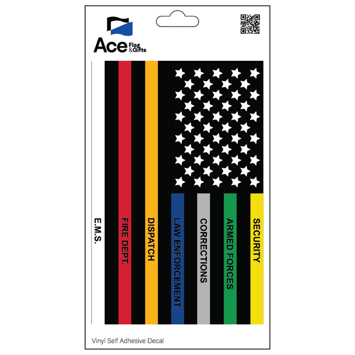 First Responders Flag List Decal - Made in USA