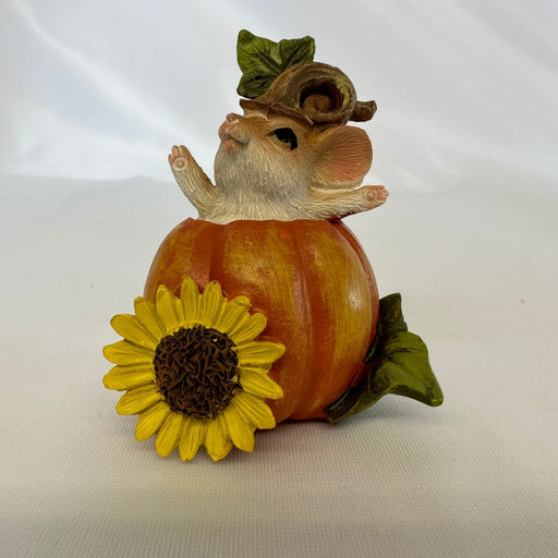 Sitting in Pumpkin Mouse Figurine