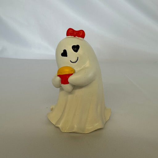 Heart Eyed Candy Corn Ghost Figurine