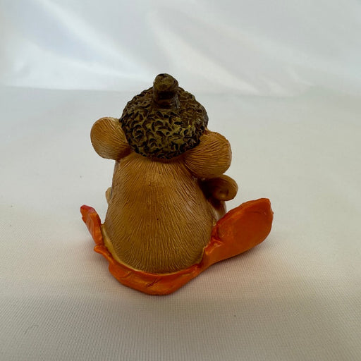 Sitting in Acorn Mouse Figurine