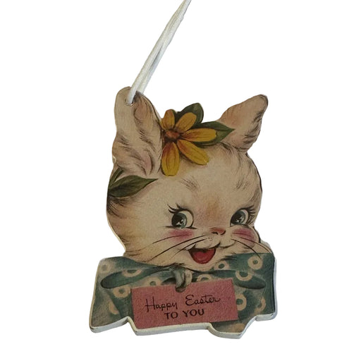 White Bunny Face Vintage Easter Ornament