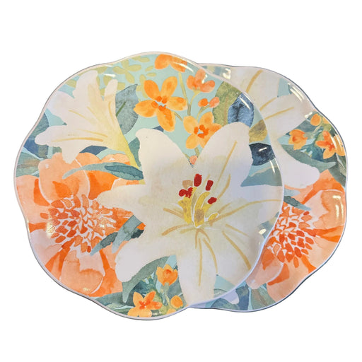 8.5" Everyday Lilies Ceramic Appetizer Plates - Set of 2