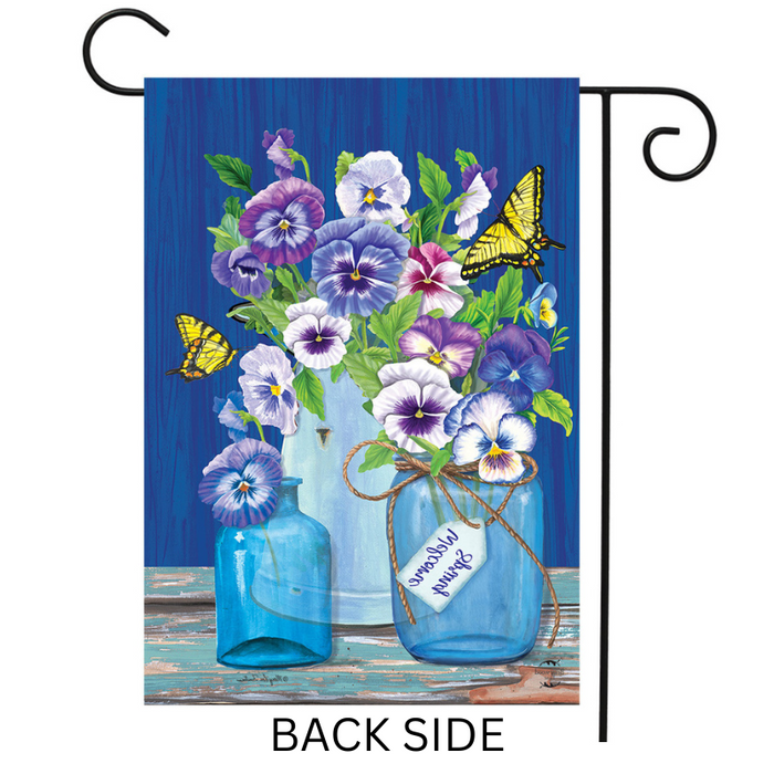 Butterflies and Pansies Garden Flag
