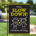 Please Slow Down Garden Flag