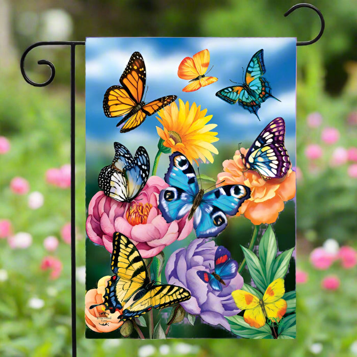 Butterflies in the Garden Garden Flag