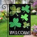 Shamrock Welcome Burlap Garden Flag