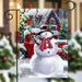 Snowfall Snowman Garden Flag