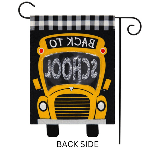 Back to School Burlap Garden Flag