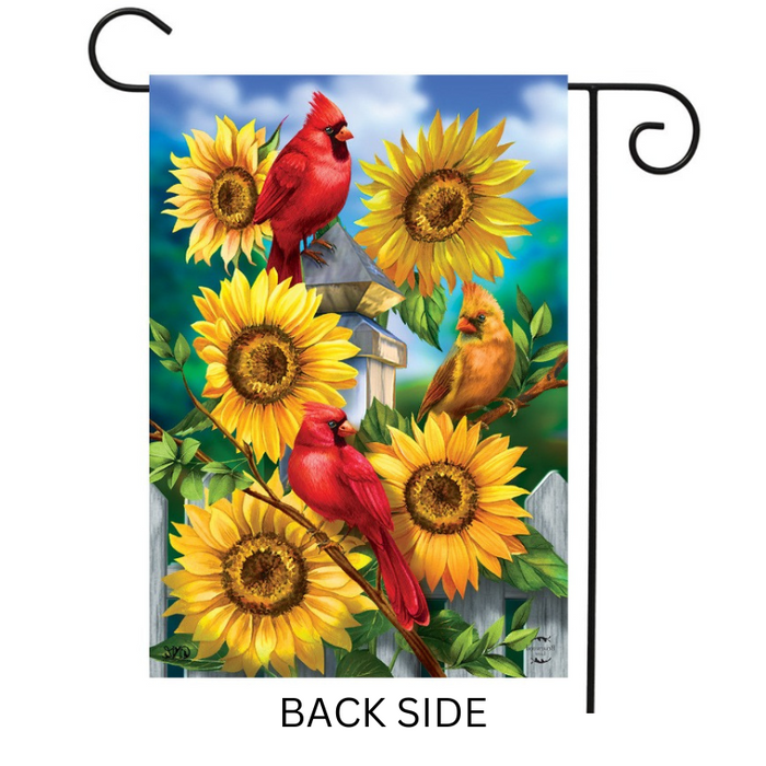 Cardinals and Sunflowers Garden Flag