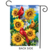 Cardinals and Sunflowers Garden Flag