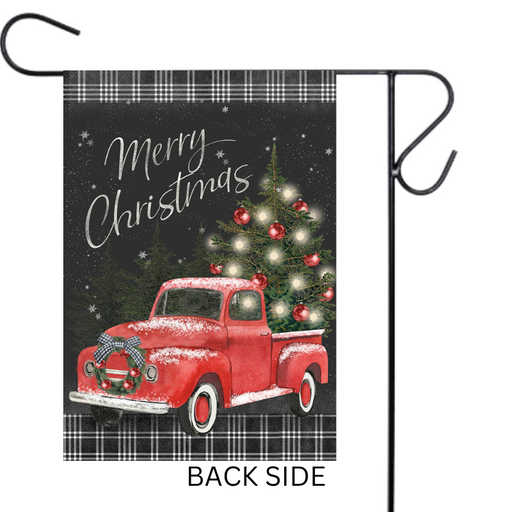 Classic Christmas Pickup Garden Flag