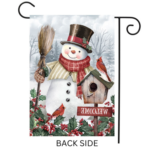 Jolly Snowman Welcome Garden Flag