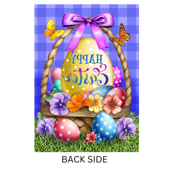 Happy Easter Egg Basket Garden Flag