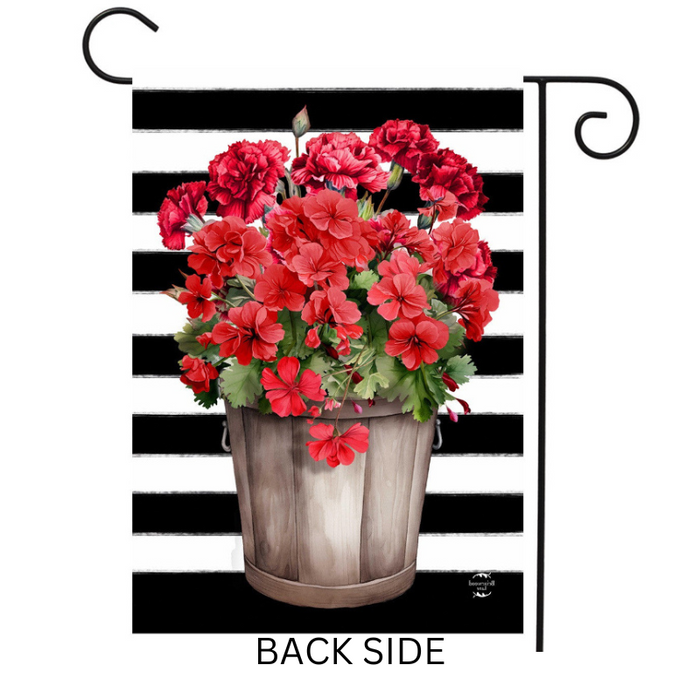 Striped Geraniums Garden Flag