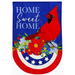 Home Sweet Home Cardinal Burlap Decorative Flag