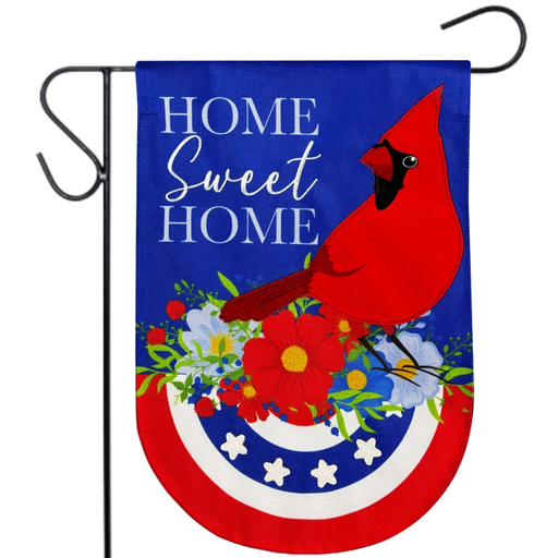 Home Sweet Home Cardinal Burlap Garden Flag