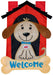 Welcome Doghouse Applique Garden Flag