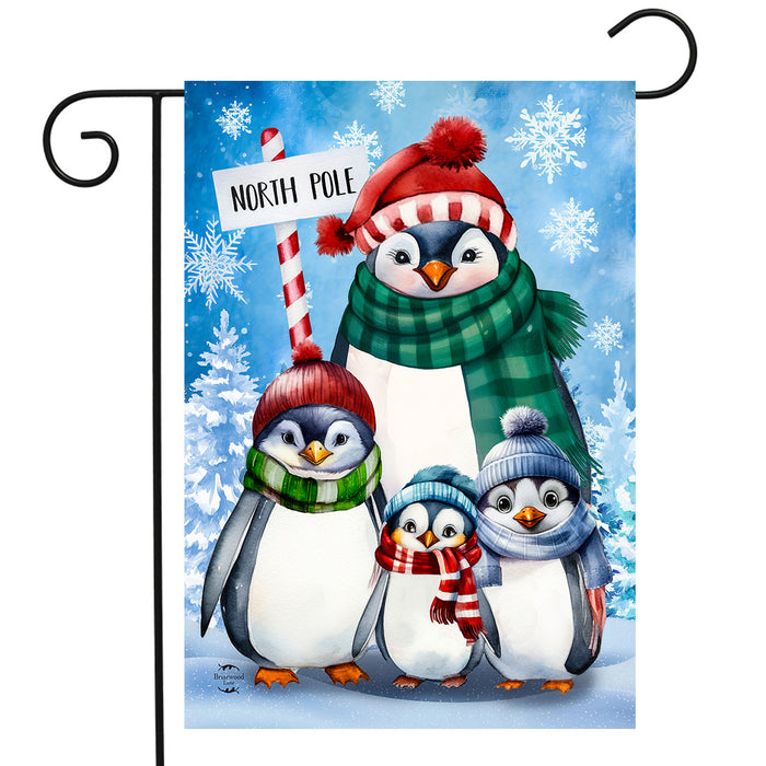 Penguin Family Garden Flag
