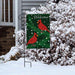 Cardinals in Snow Burlap Garden Flag
