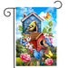 Floral Birdhouse Garden Flag