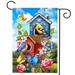 Floral Birdhouse Garden Flag
