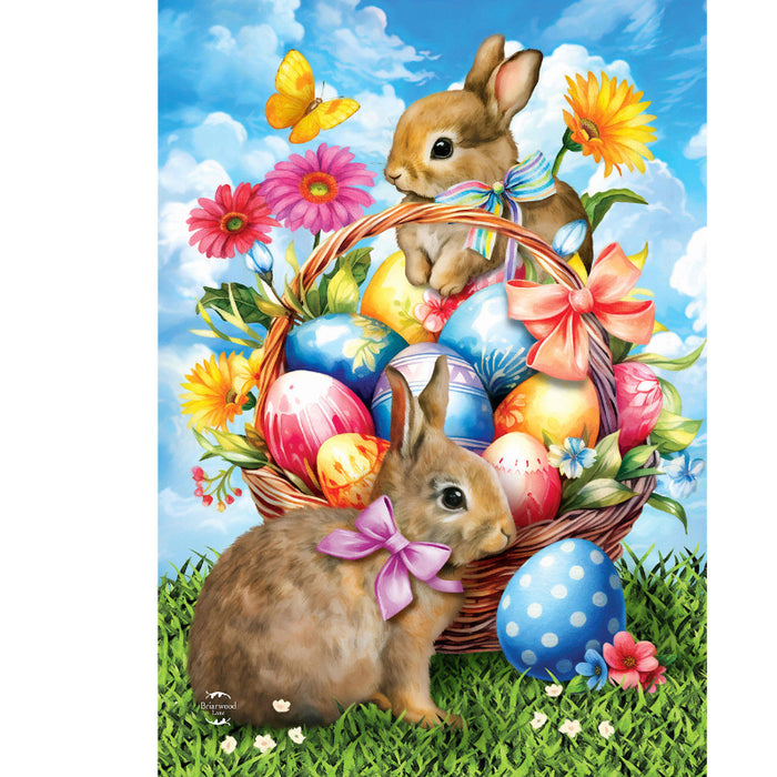 Springtime Bunnies Decorative Flag